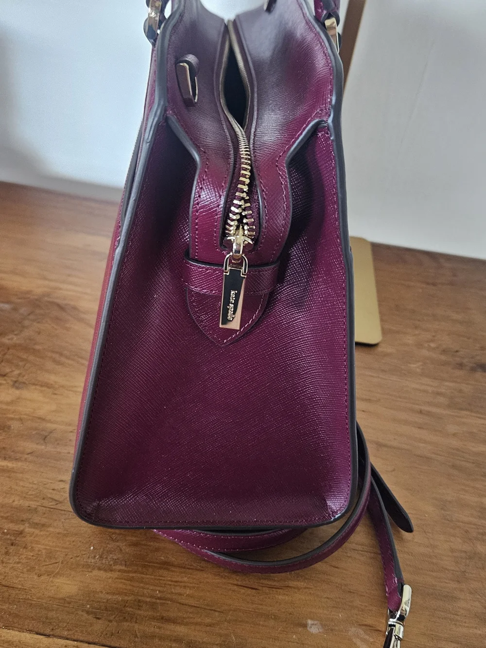 kate spade berry leather satchel with detachable strap